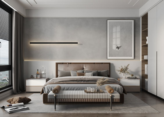 別墅臥室床頭背景墻設(shè)計(jì)作品